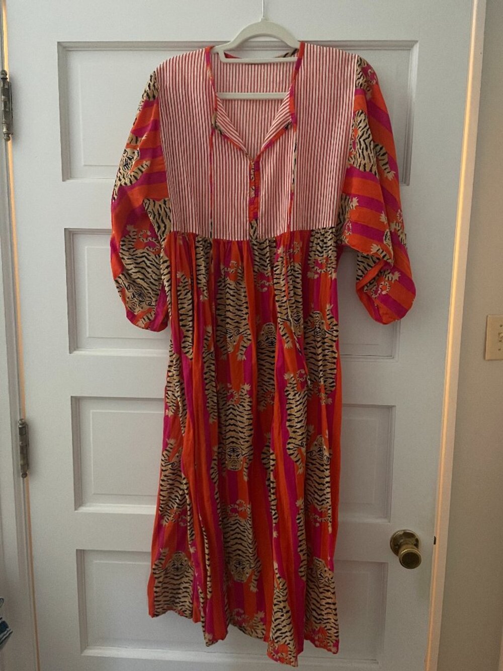 Vibrant block-print Midi/Maxi Dress -S/M - Picture 1 of 3